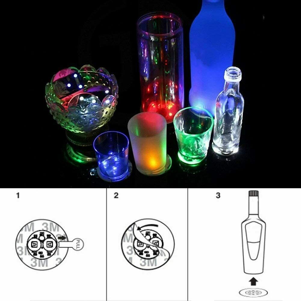 10pcs Led Coaster Light Up Drink Bottle Cup Mat Glow Club Party Bar Decor New (19)