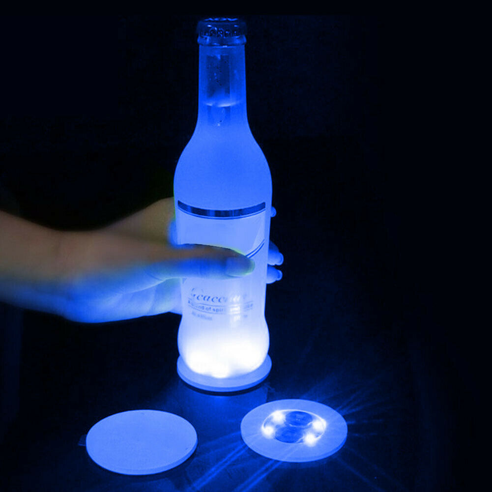 10pcs Led Coaster Light Up Drink Bottle Cup Mat Glow Club Party Bar Decor New (8)