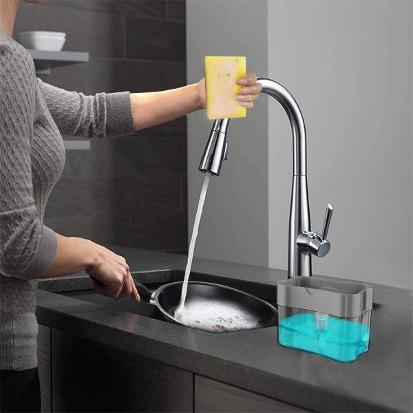2 In 1 Pump Soap Dispenser And Sponge Caddy Holder For Dish Soap With Sponge (13)