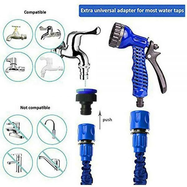 25 200ft Garden Hose Magic Pipe Expandable Compact Flexible Stretch Water Spray (9)