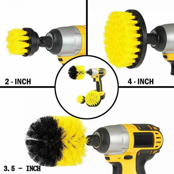 3pc Cleaning Drill Brush Cleaner Tool Electric Power Scrubber Kitchen Bath Car (10)