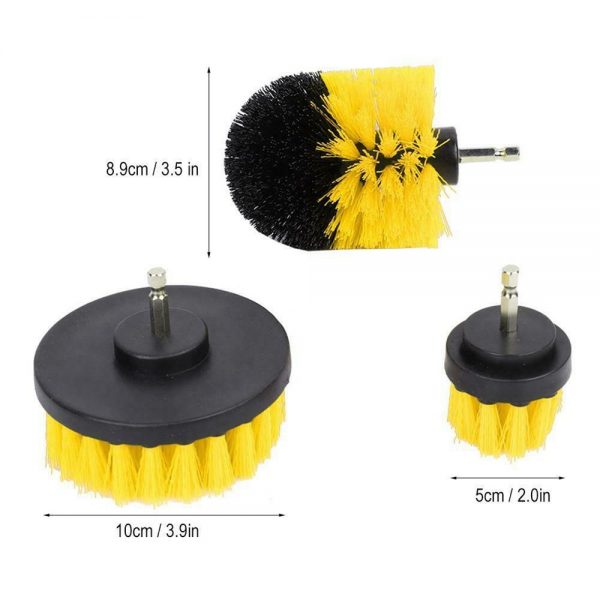 3pc Cleaning Drill Brush Cleaner Tool Electric Power Scrubber Kitchen Bath Car (11)