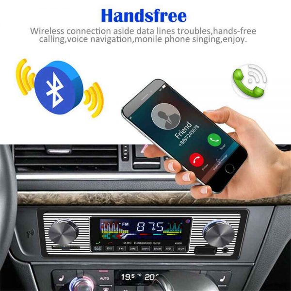 Bluetooth Vintage Car Radio Music Mp3 Player Stereo Audio 1din Usb Fm Aux In Sd (14)