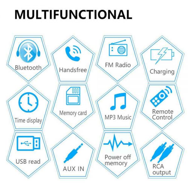 Bluetooth Vintage Car Radio Music Mp3 Player Stereo Audio 1din Usb Fm Aux In Sd (18)