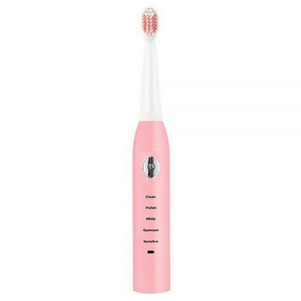Electric Toothbrush Sonic Rechargeable 5 Modes Kids Adults Brush 4 Heads Usb New (60)