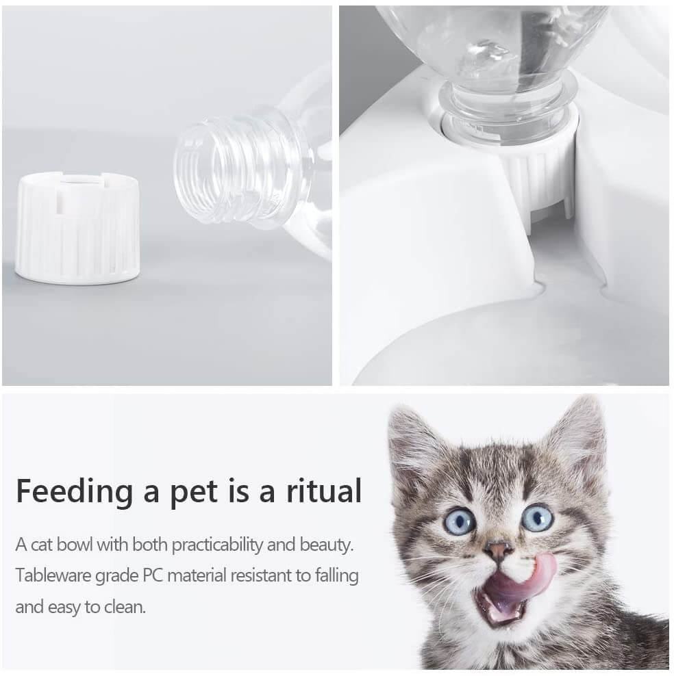 Elevated Feeding Water Pet Dog Cat Food Double Bowl Feeder 15 Degree Inclined Transparent (9)