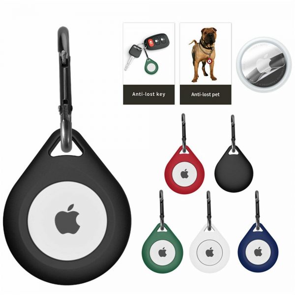 For Apple Airtag Soft Silicone Washable Case Cover Pet Collar Keychain Air Tag (12)