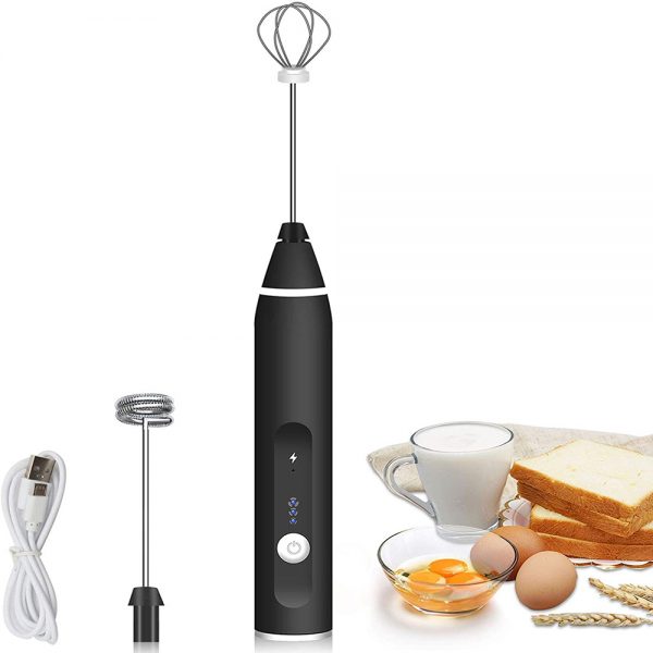 Milk Frother Electric Usb Charging Mixer 3 Speed Portable Coffee Egg Beater Tool (16)