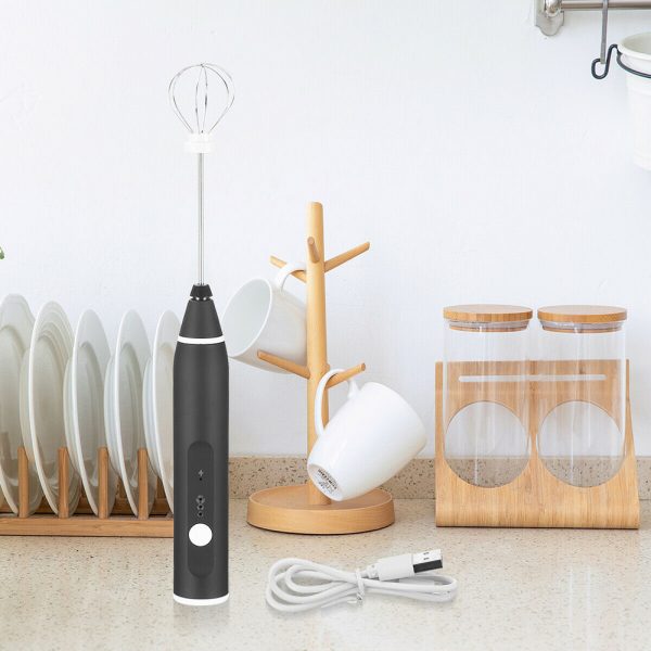 Milk Frother Electric Usb Charging Mixer 3 Speed Portable Coffee Egg Beater Tool (4)
