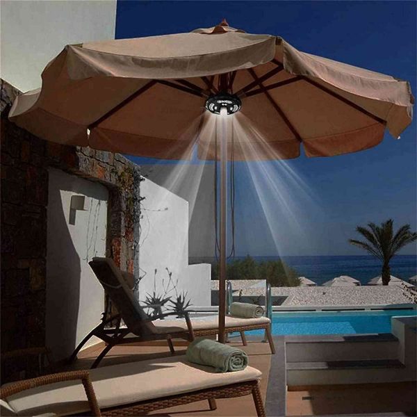 Patio Umbrella Parasol Light Camping Lamp Garden Outdoor 3 Brightness Mode 28led (5)