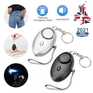 Personal Alarm Safe Sound Keychain With Led Light 140db Emergency Women Defense (2)