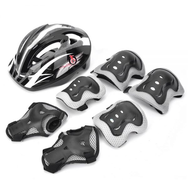 Skating Roller Skating Helmets Safety Bike Helmet Knee Elbow Protective Gear Set (4)