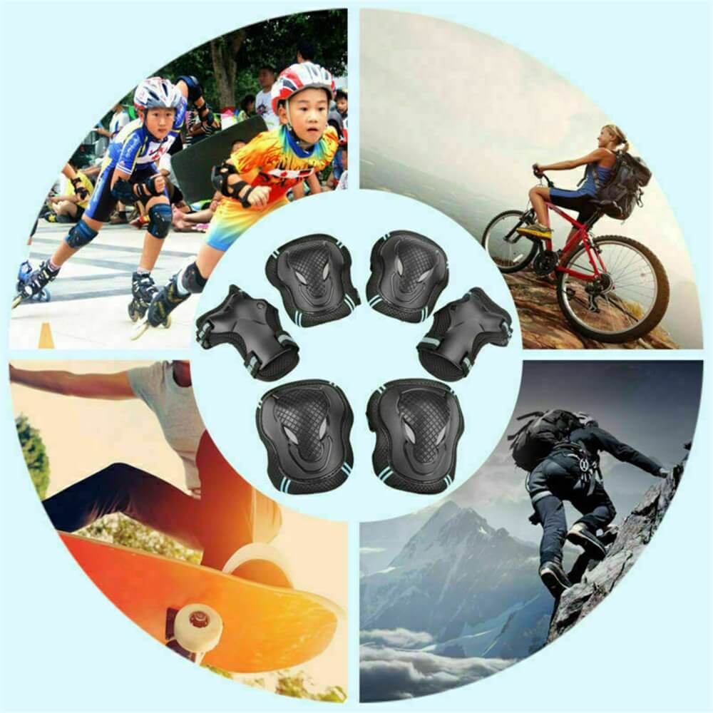 Skating Roller Skating Helmets Safety Bike Helmet Knee Elbow Protective Gear Set (6)