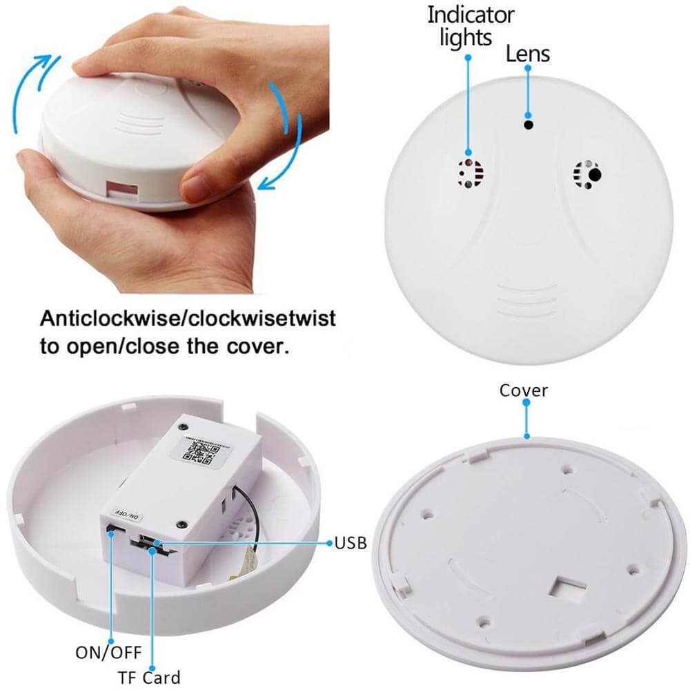 Smoke Detector Wireless Wi Fi Loop Recording Home Security Remote Control Mini Camera Smoke Detector (4)