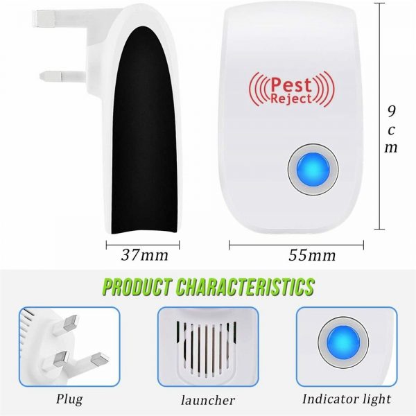 Ultrasonic Plug In Pest Repeller Deter Mouse Mice Rat Spider Insect Repellent (8)