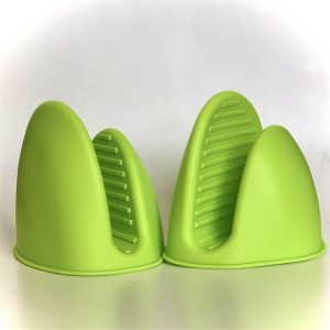2 Pcs Silicone Extra Thick Mini Oven Mitts Heat Resistant Pot Holder Gloves (14)