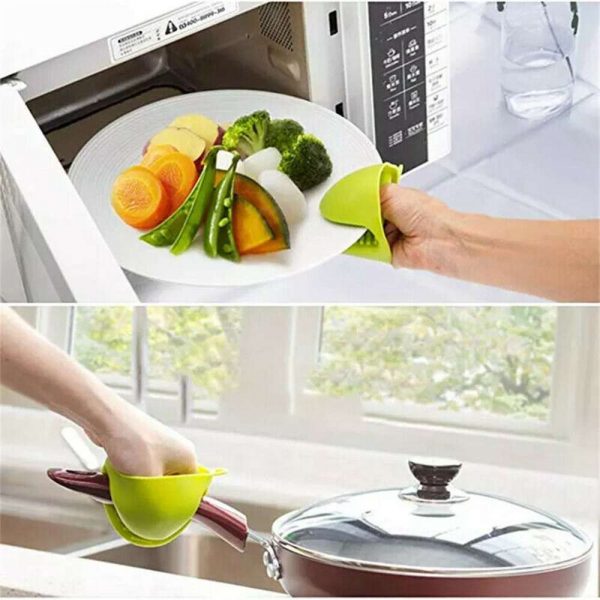 2 Pcs Silicone Extra Thick Mini Oven Mitts Heat Resistant Pot Holder Gloves (7)