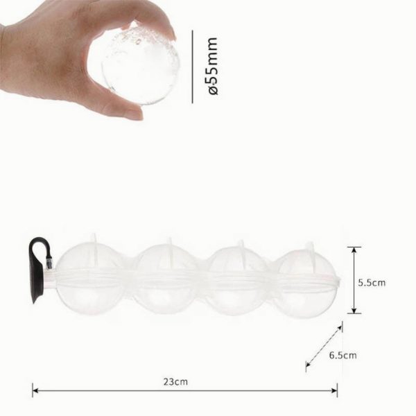2.2 Bar Silicone Ice Cube 4ball Maker Mold Sphere Large Tray Whiskey Diy Mould (10)