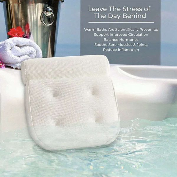 3d Mesh Neck Back Premium Waterproof Luxury Comfortable Bath Spa Pillow Cushion (6)