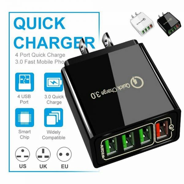 4 Port Fast Quick Charge Qc 3.0 Usb Hub Wall Charger Power Adapter Us Plug (2)