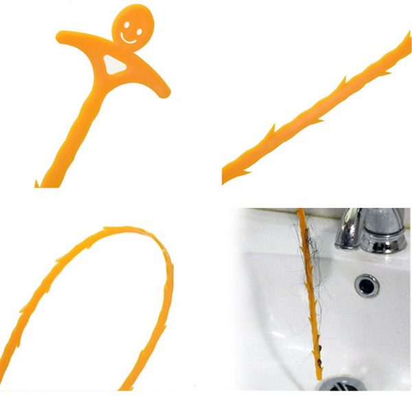 51cm Long Drain Unblocker Stick Tool Hair Remover Sink Shower Bath Cleaner Snake (6)