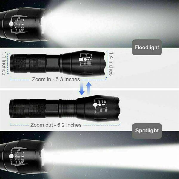 8000lm T6 Led Flashlight Tactical Zoomable Torch Lamp Light Waterproof Lantern (7)