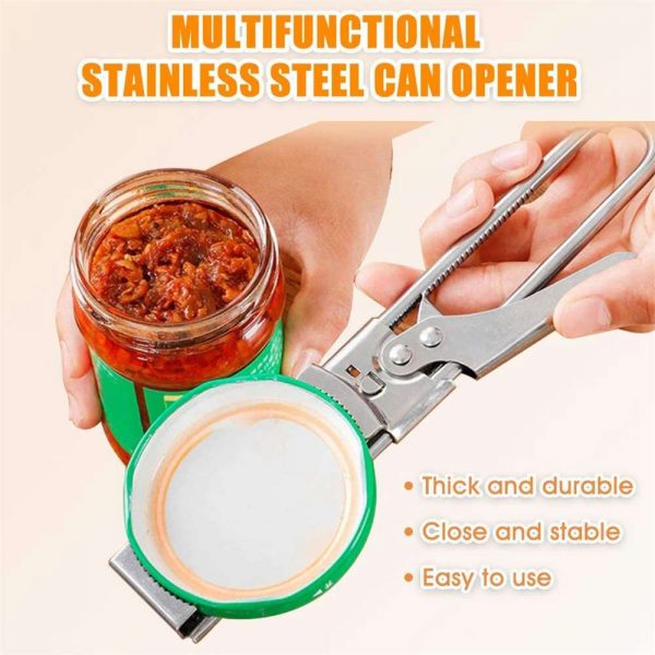 Adjustable Multifunctional Stainless Steel Can Opener Jar Lid Gripper Kitchen (10)