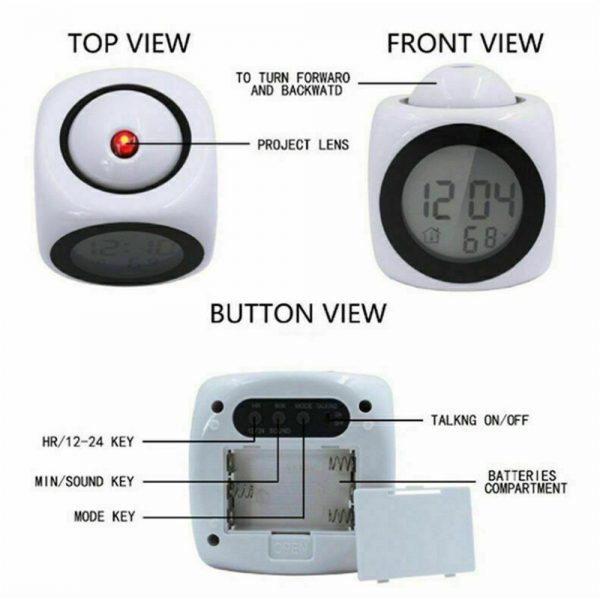 Alarm Clock Led Wallceiling Projection Lcd Digital Voice Talking Temperature (7)