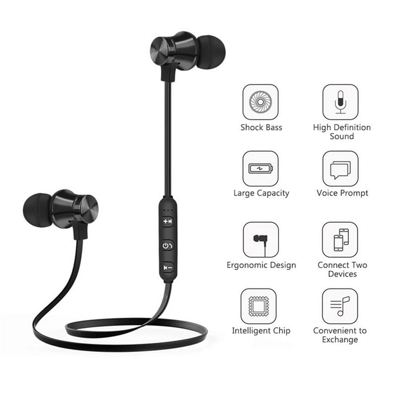 Bluetooths Earphone Wired Headphone With Mic In Ear Neckband Headphone Sport Magnetic Earbuds (2)