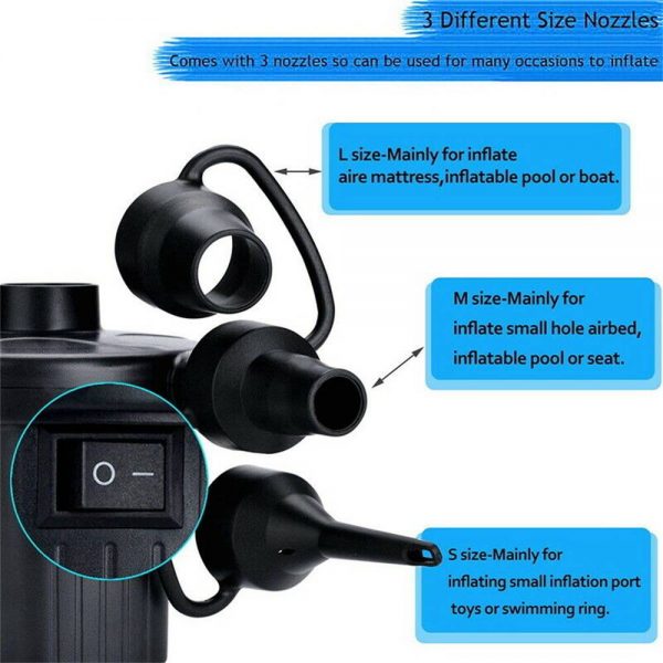 Car Home Electric Air Pump For Paddling Pool Fast Inflator Camping Bed Mattress (7)