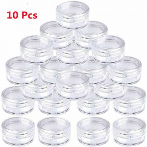 Clear Plastic Empty Cosmetic Sample Pots Art Craft Storage Containers Jars (14)