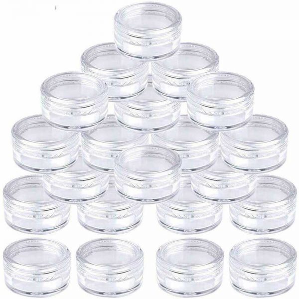 Clear Plastic Empty Cosmetic Sample Pots Art Craft Storage Containers Jars (15)