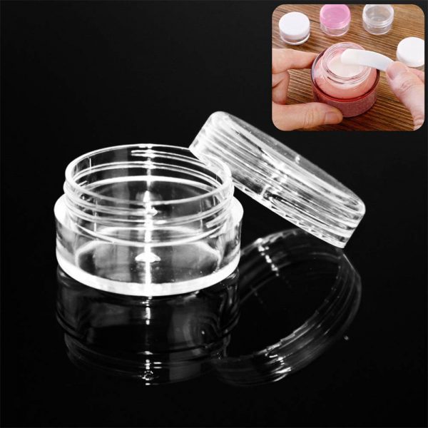 Clear Plastic Empty Cosmetic Sample Pots Art Craft Storage Containers Jars (3)