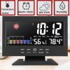 Desk Digital Alarm Clock Weather Thermometer Led Temperature Humidity Monitor (7)
