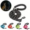 Dog Lead Rope Leash Large Leads Nylon Padded Soft Walking Reflective Braided5ft (9)