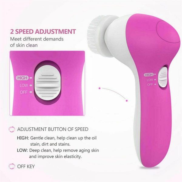 Electric Facial Face Spa Cleansing Brush Beauty Cleanser Exfoliator C7 5 In1 (4)