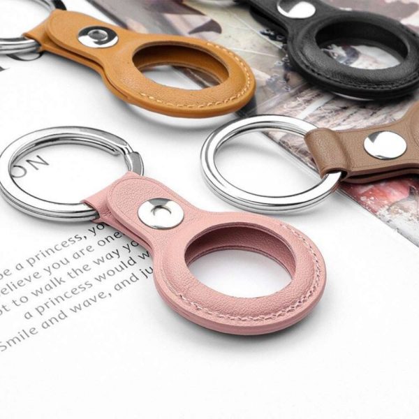 For Apple Airtag Leather Loop Holder Keyring Carry Case Air Tag Tracker Air Tag (3)