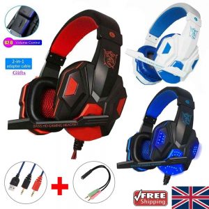 Gaming Headset Mic Led 3.5mm Headphones Stereo Surround Ps5 Ps4 Xbox One Ipad Uk (1)