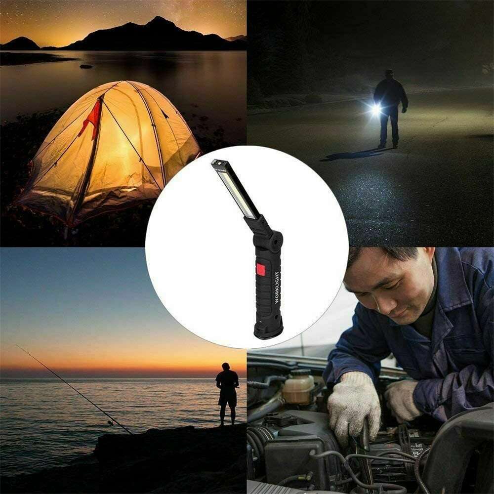 Led Cob Rechargeable Work Light Magnetic Torch Flexible Inspection Lamp Cordless (11)