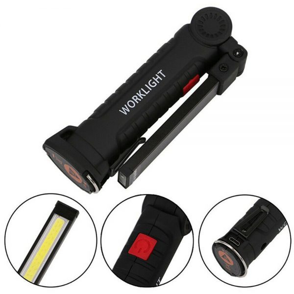 Led Cob Rechargeable Work Light Magnetic Torch Flexible Inspection Lamp Cordless (13)