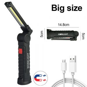 Led Cob Rechargeable Work Light Magnetic Torch Flexible Inspection Lamp Cordless (5)
