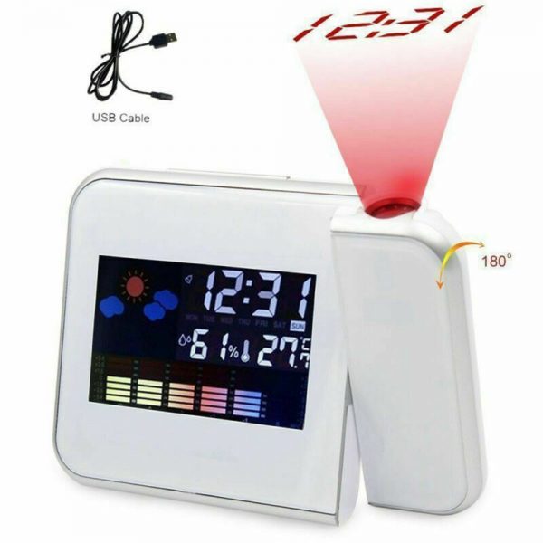 Led Digital Projection Alarm Clock Weather Thermometer Calendar Backlight Snooze (7)