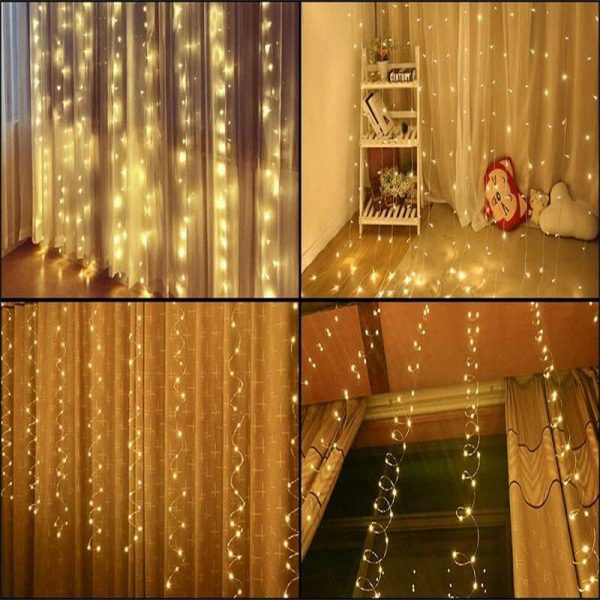 Led Curtain Lights Usb With Led Remote Control Copper Wire Curtain Light 32m Warm White (15)