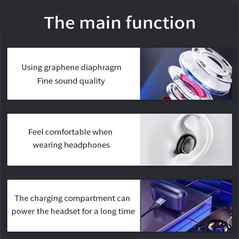 Mini Portable Earphone Microphone Stereo Earbuds Wireless Earbuds With Charging Box Earphone (6)