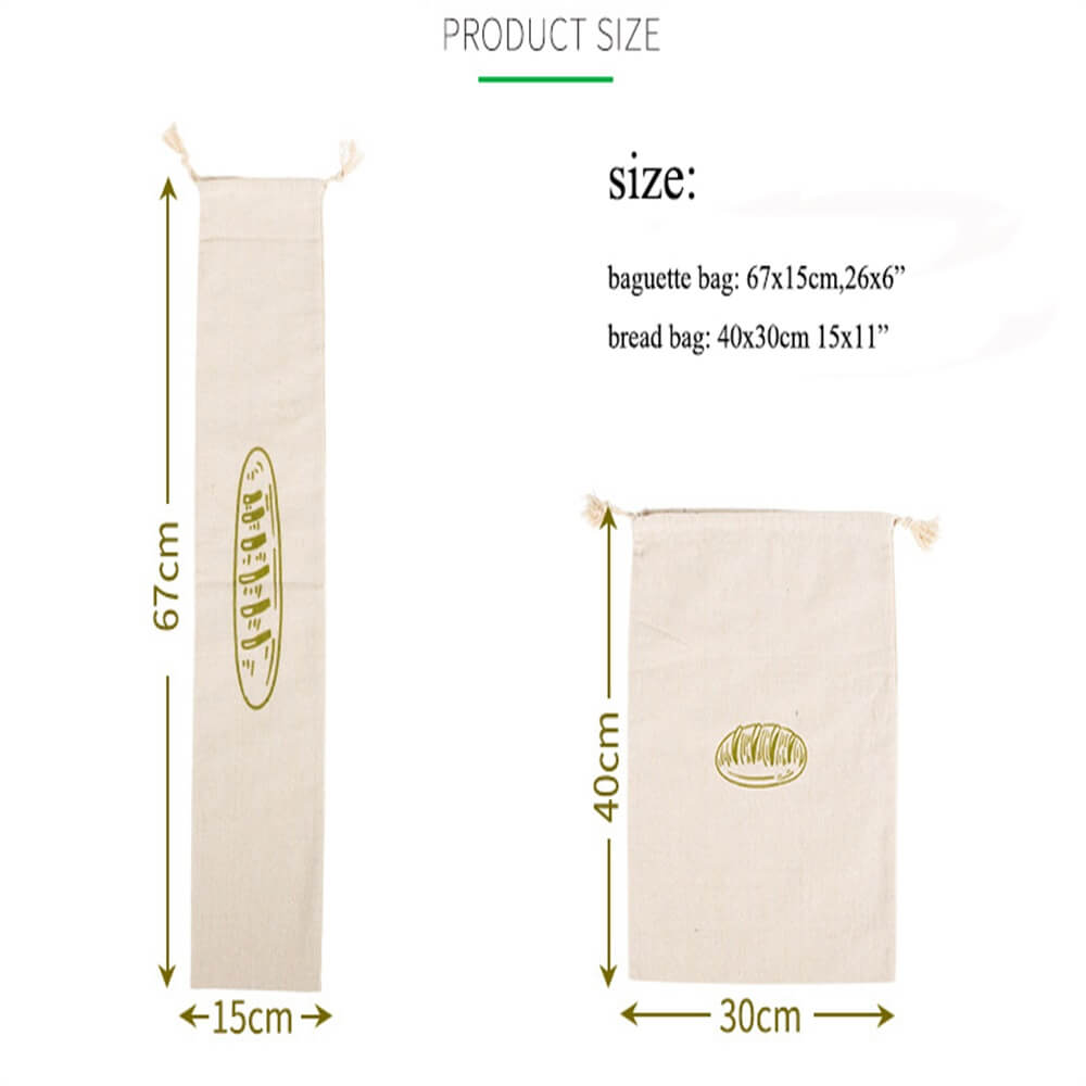 Natural Drawstring Linen Bags Storage Baguettes Linen Bread Bags Reusable Linen Bread Bags (1)