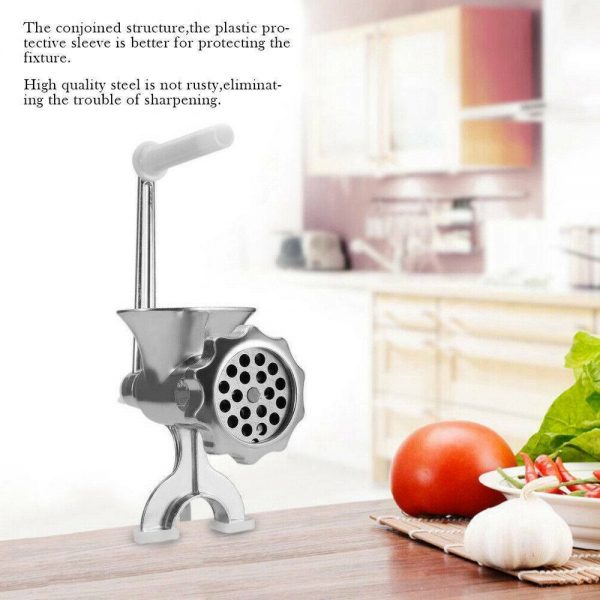 Perfect Adjustable Heavy Duty Hand Operated Manual Kitchen Meat Mincer Grinder (2)