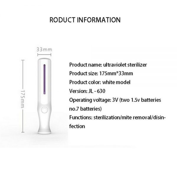 Portable Led Sterilize Uv C Light Germicidal Uv Lamp Home Handheld Disinfection (7)
