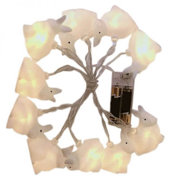 Rabbit Led String Lights Battery Operated Easter Bunny Shaped Light For Christmas Hallowee (10)