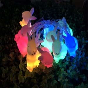 Rabbit Led String Lights Battery Operated Easter Bunny Shaped Light For Christmas Hallowee (4)