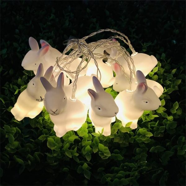Rabbit Led String Lights Battery Operated Easter Bunny Shaped Light For Christmas Hallowee (5)